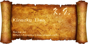 Kinszky Ilma névjegykártya
